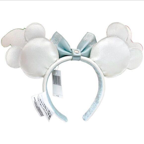Loungefly Disney Parks Minnie Mouse Ears Pastel Snowman Holiday Snow Globe main image 4